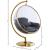 Luna Acrylic Swing Bubble Accent Chair with Gold Metal Base