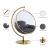 Luna Acrylic Swing Bubble Accent Chair with Metal Base