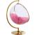 Luna Acrylic Swing Bubble Accent Chair with Gold Metal Base