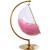 Luna Acrylic Swing Bubble Accent Chair with Gold Metal Base