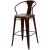 Metropolis Metal Counter Stool, Wood Seat