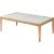 Gwynn Frosted Glass/Wood Rectangular Coffee Table