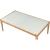 Gwynn Frosted Glass/Wood Rectangular Coffee Table