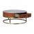 Tamas 84890 Top Grain Leather/Aluminum Storage Coffee Table