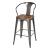 Metropolis Metal Bar Stool, Wood Seat