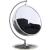 Luna Acrylic Swing Bubble Accent Chair with Chrome Metal Base