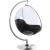 Luna Acrylic Swing Bubble Accent Chair with Chrome Metal Base