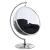 Luna Acrylic Swing Bubble Accent Chair with Chrome Metal Base