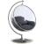 Luna Acrylic Swing Bubble Accent Chair with Metal Base