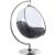 Luna Acrylic Swing Bubble Accent Chair with Chrome Metal Base