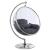 Luna Acrylic Swing Bubble Accent Chair with Chrome Metal Base