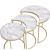 Anpay 3-Piece Faux Marble/Metal Nesting Coffee Table Set