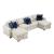 Isla U-Shaped Microfiber 3-Piece Double Chaise Modular Sectional