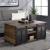 Nineel Wood/Metal Rectangular Storage Coffee Table