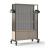 Worklab Mobile Shelving Unit w/2 Fixed Shelves, Cabinet & Metal Back Panel