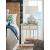 Wood Stone Top Bedside Table w/Drawer