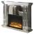 Nysa 90254 Mirror/Faux Crystals LED Fireplace w/ Adjustable Temperature & Timer