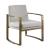 Cory Leatherette Accent Chair with Concave Metal Arm