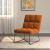 Lux Armless Velvet Accent Chair with Metal Base
