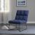Lux Armless Velvet Accent Chair with Metal Base