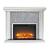 Noralie 90455 Mirror/Faux Diamonds LED Fireplace w/ Adjustable Temperature & Timer