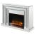Noralie 90523 Mirror/Faux Diamonds LED Fireplace w/ Adjustable Temperature & Timer