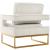 Noah Velvet Accent Chair with Gold Stainless Steel Base