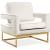 Noah Velvet Accent Chair with Gold Stainless Steel Base