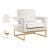 Noah Velvet Accent Chair with Gold Stainless Steel Base