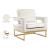 Noah Velvet Accent Chair with Gold Stainless Steel Base