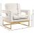 Noah Velvet Accent Chair with Gold Stainless Steel Base