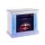 Noralie 90864 Mirror/Faux Diamonds LED Fireplace w/ LED Lighting, Remote Control & Timer