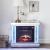 Noralie 90864 Mirror/Faux Diamonds LED Fireplace w/ LED Lighting, Remote Control & Timer