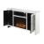 Noralie 91775 Mirror/Faux Diamonds TV Stand w/ LED Fireplace