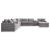 Modmax 8-Piece U-Shaped Polyester Sectional w/RAF Chaise & Storage Consoles