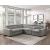 Farrah Microfiber 3‑Piece Sectional with Adjustable Headrests, Pull‑out Bed & Console
