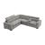 Farrah Microfiber 3‑Piece Sectional with Adjustable Headrests, Pull‑out Bed & Console