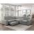 Farrah Microfiber 3‑Piece Sectional with Adjustable Headrests, Pull‑out Bed & Console