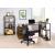 Ievi Wood Veneer/Metal Writing Desk