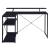 Drebo Wood Veneer/Metal L-Shaped Writing Desk
