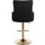Claude Velvet Adjustable Stool with Gold Base