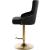 Claude Velvet Adjustable Stool with Gold Base