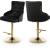 Claude Velvet Adjustable Stool with Gold Base
