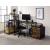Vadna Wood Veneer/Metal Desk