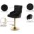 Claude Velvet Adjustable Stool with Gold Base