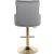 Claude Velvet Adjustable Stool with Gold Base