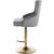 Claude Velvet Adjustable Stool with Gold Base