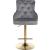 Claude Velvet Adjustable Stool with Gold Base