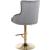Claude Velvet Adjustable Stool with Gold Base