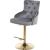 Claude Velvet Adjustable Stool with Gold Base